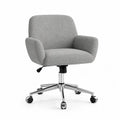 Bürostuhl Drehstuhl Schalenform mit Armlehnen und Rollen Polyestergewebe Stahl Grau Silberfarben Schwarz 60 x 60 x 82-92 cm