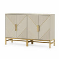 Sideboard mit 4 Türen 160 x 40 x 80 cm MDF Stahl rechteckig beige goldfarben