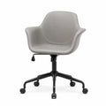 Bürostuhl Drehstuhl höhenverstellbar mit Armlehnen 58 x 58 x 78-90 cm PU Kunstleder Stahlgestell Schalenform grau schwarz hellgrau