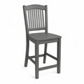 Barhocker mit Rückenlehne aus lackiertem Kautschukholz quadratischer Sitz Grau 44 x 48 x 116 cm